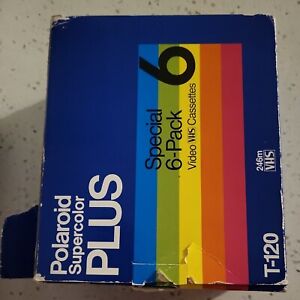 Pack de 6 bandes vierges Polaroid VHS T-120 VHS NEUF scellé SUPERCOLOR PLUS voir photos
