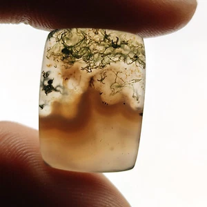 Green moss agate cabochon Rectangle shape gemstone for jewelry M6795 AU - Picture 1 of 5