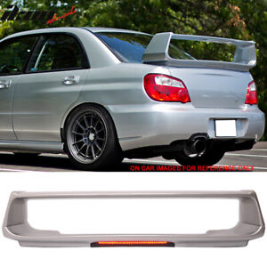 For 02-07 Subaru Impreza WRX STI Trunk Spoiler #48W Gray W/ LED Brake Light