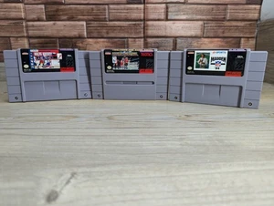 SNES 3 Sport Spiele Konvolut Madden NFL 94 NHLPA Hockey Tecmo Super NBA Basketball - Bild 1 von 13