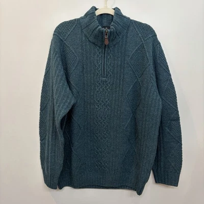Jos. A. Suéter de lana tejido con cable con cremallera de cuarto de banco colección ejecutiva para hombre XL Foto 1 de 4
