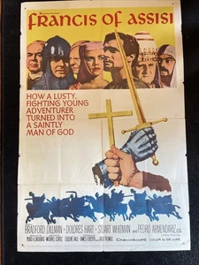 Vintage 1961 Original Francis von Assisi Filmplakat 41” x 27” Michael Curtiz - Bild 1 von 14