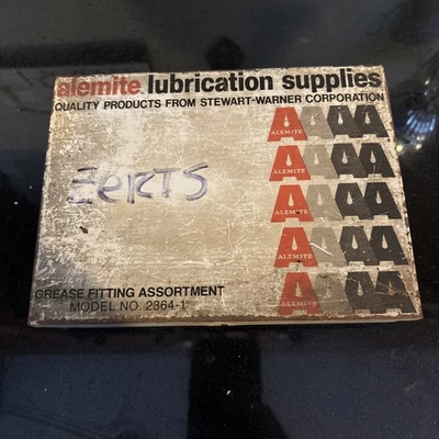 Vintage Alemite Stewart Warner Lubrication Grease Fitting Assortment In Case - Image 1 of 3