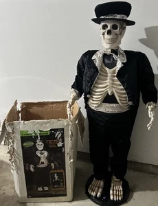 Gemmy Skelett singt tanzend Lebensgröße 5' Halloween Animatronic Requisite animiert - Bild 1 von 8