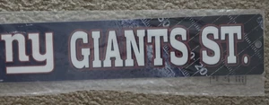 NFL Plastic New York Giants Street Sign New In Plastic Never Opened 16" Long - Picture 1 of 3