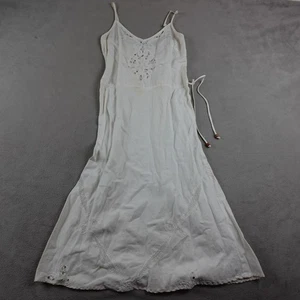 Plenty Dress Womens Small White Linen Cotton Anthropologie Slip Maxi Boho Summer - Picture 1 of 18