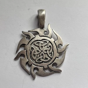 Vintage Silver Celtic Irish Sun Trinity Knots Pendant - Mystic Endless knot - Picture 1 of 7