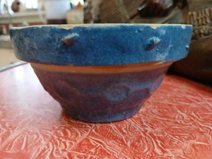 Blue Salt Glazed Stoneware 5 1/4” Mixing Bowl Wedding Ring Pattern - Picture 1 of 4