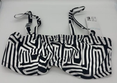 Top de natación bikini con aros Bella a rayas blanco negro rosa Faia Anita EE. UU. 38D NUEVO CON ETIQUETAS Foto 1 de 4