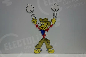 Reddy Kilowatt SIX GUNS Power Light Bulb Electric Lineman SIGN ELECTRICIAN GIFT - Picture 1 of 3