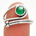 Adjustable - Natural Green Onyx 925 Sterling Silver Ring s.8 Jewelry R-1276