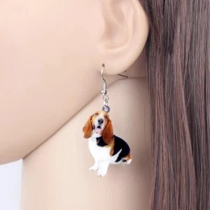 Pendientes Basset Hound Cachorro ~ Perro Mamá, Divertidos, Novedades, Nuevos - Imagen 1 de 6