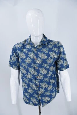 Vintage Structure Ocean Fish Blue Hawaiian Camp Bowling Button Down Shirt Mens M - Image 1 of 4