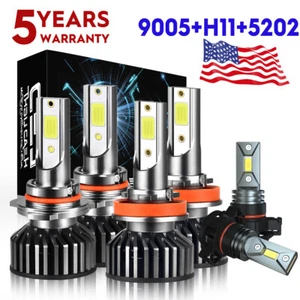 Combo de faros LED altos-bajos + bombillas antiniebla 6000K para Chevy Avalanche 2007-2013 - Imagen 1 de 17