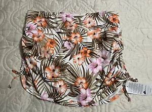 Lands End Badeanzug Unterteil Schwimmen Rock Kontrolle Damen 12 weiß tropische Palmen Blumen - Bild 1 von 22