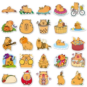 50Pcs Cartoon Capybara Stickers Cute Waterproof Animal Sticker Suitcase Deca _in - Picture 1 of 8