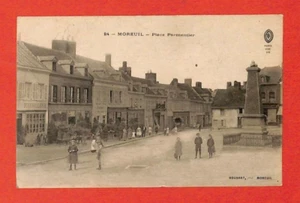 MOREUIL ( 80 ) CPA / PLACE PARMENTIER / MONUMENT AUX MORTS - Bild 1 von 2