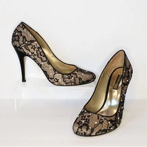 Benjamin Adams London Berlin Black Lace/Crystal Pumps Size 7 - Picture 1 of 11