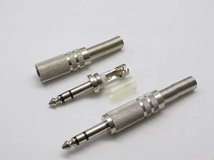 1x Jin Ruh JR0205 6.35mm 1/4" Male Stereo Metal Plug Audio Cable Connectors - Picture 1 of 3