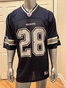 90’s Reebok #28 DARREN WOODSON Dallas Cowboys AUTOGRAPHED Jersey Mens Size L - Picture 1 of 12