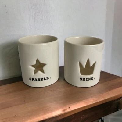 Candelabro votivo Rae Dunn colección artesanal magenta brillo marfil  Foto 1 de 4