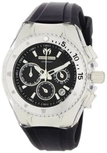Neu im Karton authentischer Damen TechnoMarine Cruise Original schwarzes Zifferblatt/Stahl Chronograph - Bild 1 von 3
