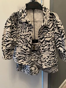 Girls 2 Piece Black/white Animal Print Shirt & Short Set. 18-24 Months. - Picture 1 of 8