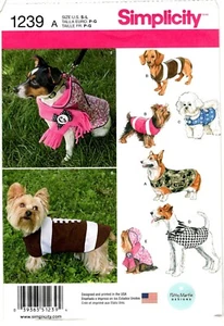 Simplicity 1239 Hundemäntel Schnittmuster ungeschnitten Größe S M L - Bild 1 von 2