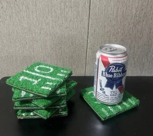 Getränk Untersetzer Fußball * 7 Stück Rasen Spiel Astro Hof/Hash Marks Haus Bier Bar - Bild 1 von 6