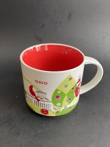 Starbucks Coffee Mug Cup Global Icon Collection - Ohio 2012 16 Fl Oz - Red Inter - Picture 1 of 4