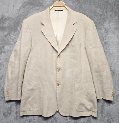 Abrigo deportivo Saks Fifth Avenue para hombre talla 44 beige tostado mezcla lino bolsillo interior Italia Foto 1 de 4