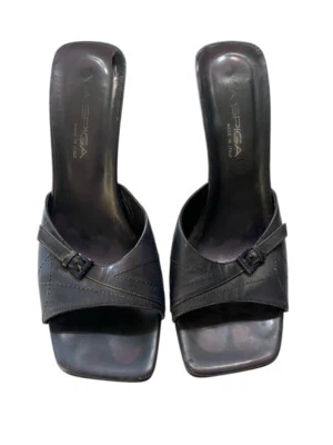 Zapato de plataforma Via Spiga azul marino cuñas para mujer talla 7,5 estilo vintage punta abierta Foto 1 de 4