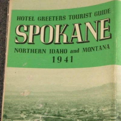 Hotel Greeters Guía Turística Spokane Norte de Idaho y Montana con Mapa 1941 Foto 1 de 4