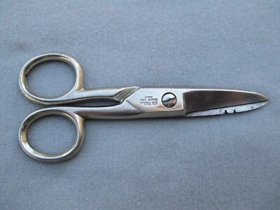 VINTAGE KLEIN TOOLS INC CHICAGO USA ELECTRICIAN SCISSORS 2100-7 CHROME NICKEL - Image 1 of 4