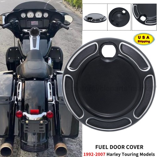 Black Billet Aluminum Fuel Gas Tank Door Cover For Harley FLHT/FLTR/FLHX Trike (2008-2023 Models) - View #11