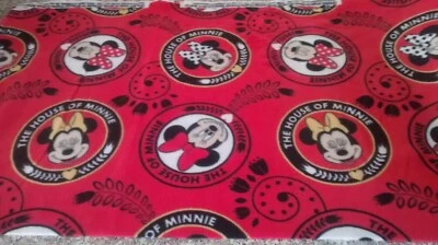 New Red Disney House of Minnie Fleece Fabric by the yard - Image 1 of 4