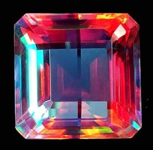 Mystic Quartz Rainbow Color 80 to 90 Ct Loose Gemstone Square Shape Certified - Picture 1 of 6