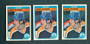 1982-83 O-Pee-Chee #111 Jari Kurri 3 Card Lot EX-NM Edmonton oilers