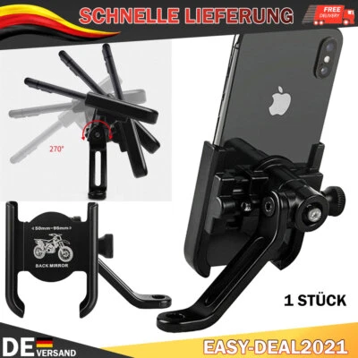 Motorrad Halterung Fahrrad Handy Rückspiegel Halter Smartphone Roller E-Bike - Bild 1 von 4