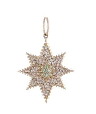 Beautiful Star Diamond Peridot 925 Sterling Silver Charm Pendant Jewelry,Gift - Image 1 of 2
