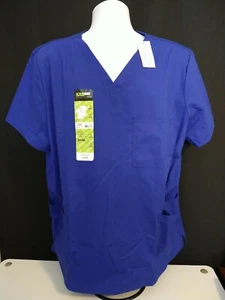 Scrubstar Unisex Stretch Blue Scrub Short Sleeve Shirt W/ Pockets XL - Picture 1 of 3