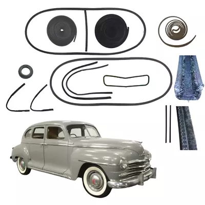 For 1946-1948 Plymouth: 4-Door Sedan Master Weatherstrip Kit- W/O CHROME TRIM - Image 1 of 4