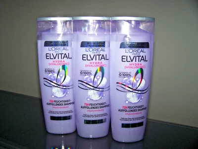🔝 ​6 x 300ml Loreal Elvital Hydra Shampoo Hyaluronsäure Feuchtigkeit Haarpflege - Bild 1 von 3