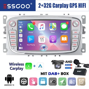 DAB+ Autoradio Carplay Android 13 GPS Kamera MIK Für Ford Focus 2 Mondeo C S Max - Bild 1 von 13