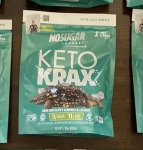 Bolsa sin azúcar Keto Krax 7 oz bolsa Ea chocolate oscuro almendras y coco - Imagen 1 de 2