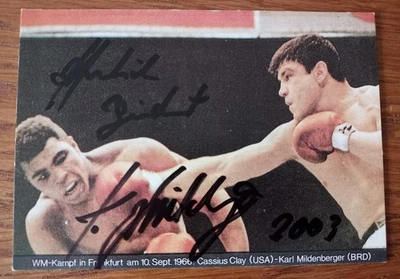 Karl Mildenberger Cassius Clay Autogramm 1966  - Bild 1 von 4