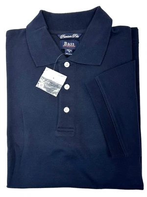G.H. Bass & Co Men’s Small Dark Navy Polo Shirt Short Sleeve New Irregular - Image 1 of 4