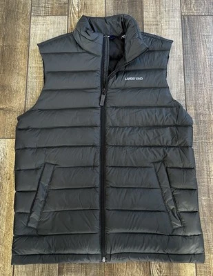 Lands' End Down Puffer Vest Men's  Medium 38-40 Black Zip Up - Image 1 of 4