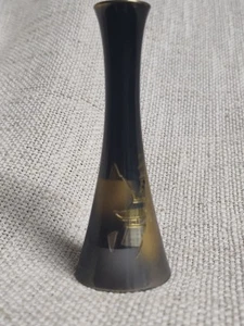 Vintage Japanese Mixed Metal 4" Bud Vase Brass Bronze Etched - Picture 1 of 7