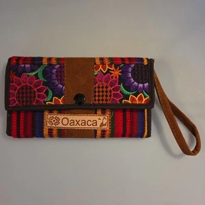 Cartera/Cartera Oaxaca México Lana Cuero Hecha a Mano 4”x 7” Artesanía Zapoteca - Imagen 1 de 6